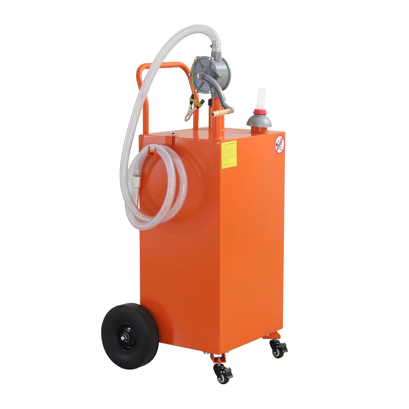 Garvee 30 Gallon Gas Caddy Stainless Steel Portable Fuel Storage Tank With Manual Transfer Pump For Cars Motorcycles Lawn Mowers ATVs Boats