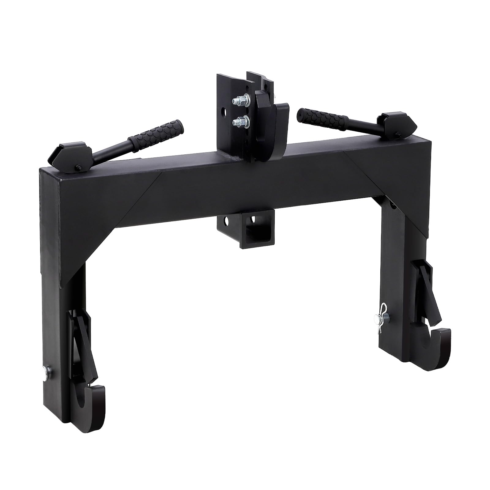 Garvee 3-Point Quick Hitch for Category 1 & 2 Tractors, 3000 lbs Capacity with 2" Receiver, 28" Lower Arm Width, Adjustable 15" to 18", Black