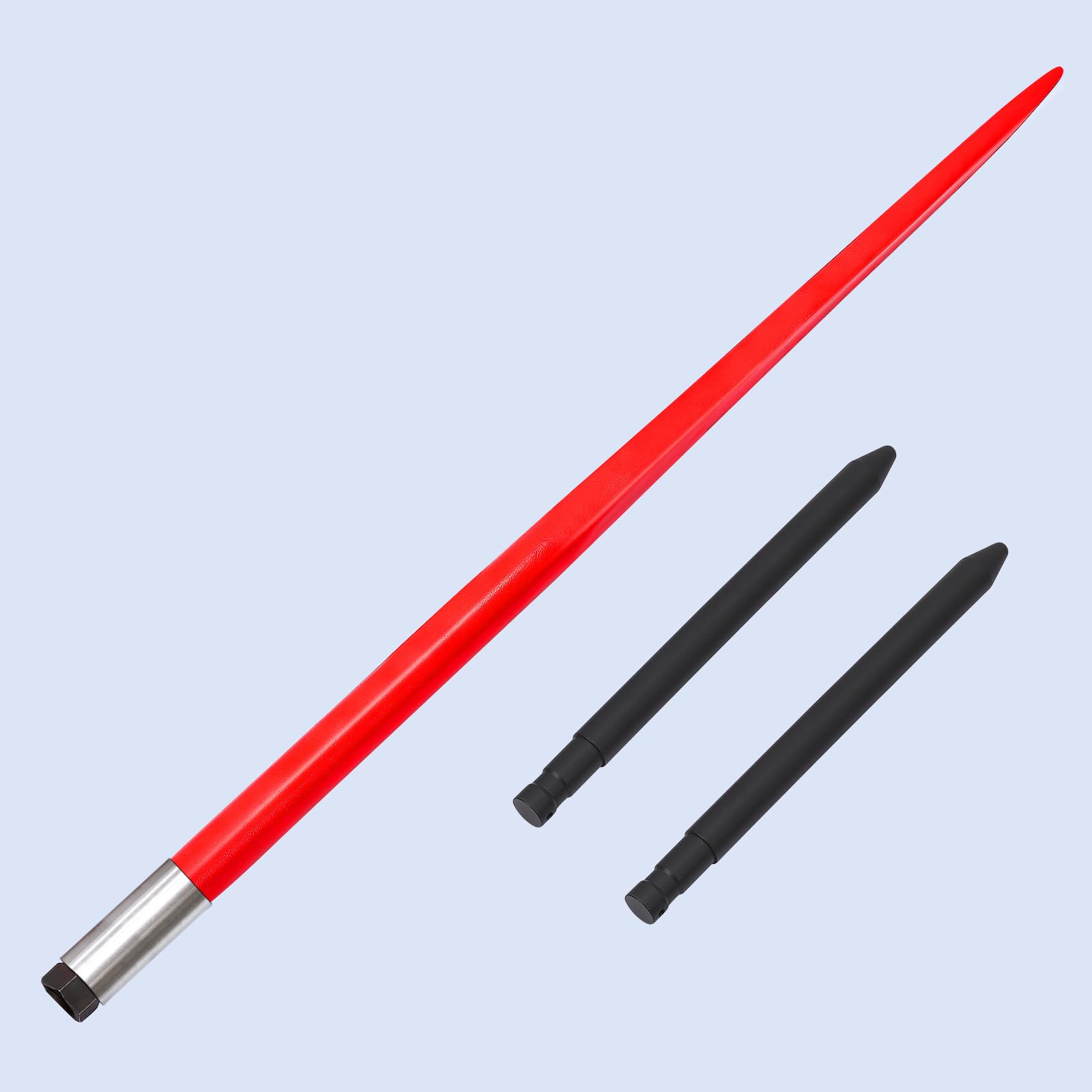 Garvee Hay Spear 49" Bale Spear 4000 lbs Capacity, Quick Attach Square Hay Bale Spears, Hay Handing Equipment, Bale Hay Spike with Hex Nut & Sleeve for Kubota Bobcat Buckets Tractors Loaders, 1 Pair