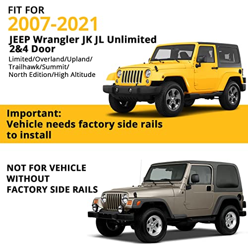 Garvee Roof Rack Bars for 2007-2023 Wrangler JK JL, Grooved Rails Fit