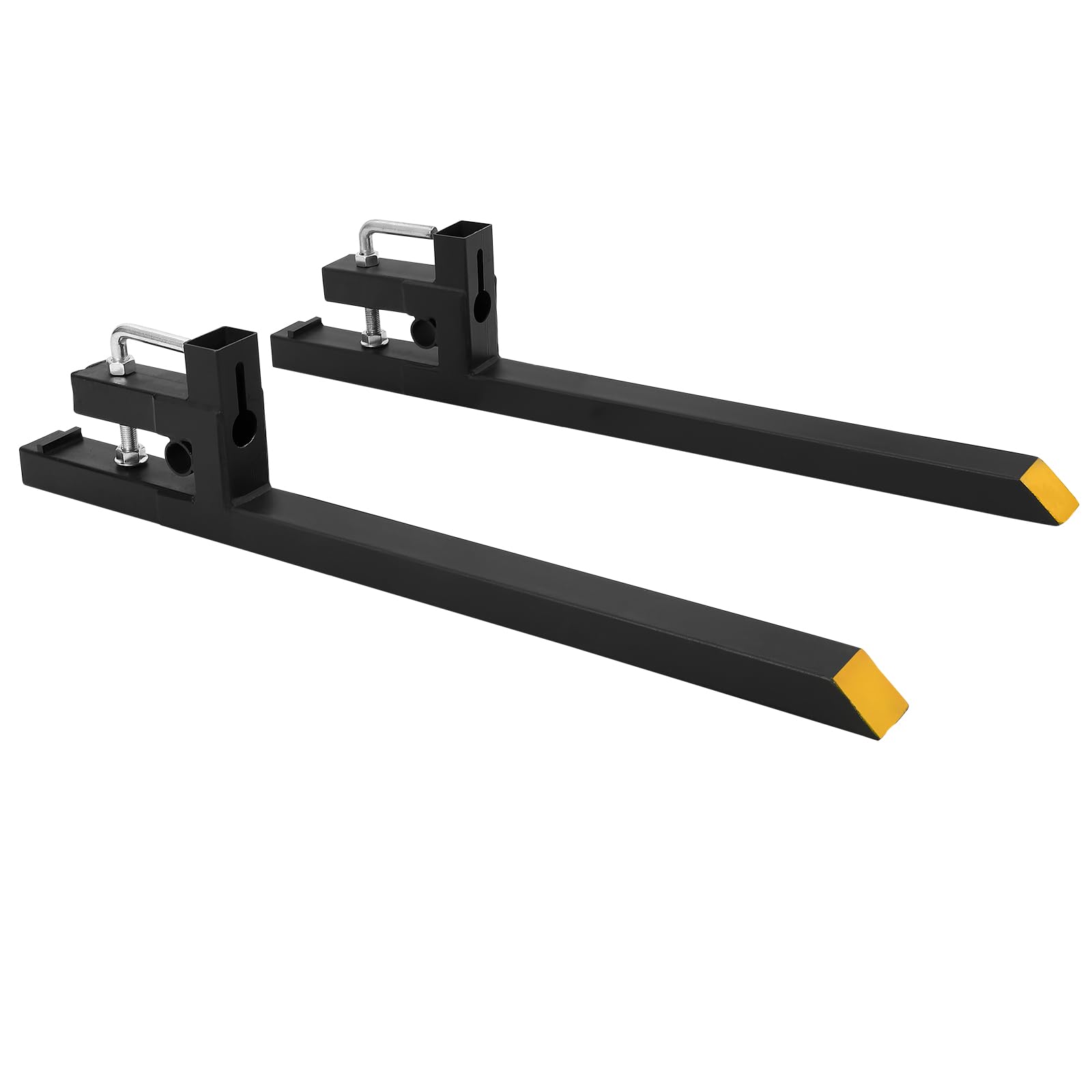 Garvee 60" 4000lbs Clamp on Pallet Forks Heavy Duty Tractor Forks without Adjustable Stabilizer Bar Quick Attach Pallet Fork for Bucket Tractor Loader Skid Steer