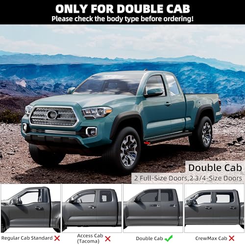 Garvee Running Boards Compatible with 2005-2023 Toyota Tacoma Double Cab,Aluminum Side Steps for 2005-2023 Toyota Tacoma Double Cab,Aluminum Nerf Bars