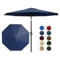 Garvee 9 ft Outdoor Patio Umbrella with 8 Sturdy Ribs, Crank Lift, Push-Button Tilt & UV-Resistant Waterproof Canopy for Pool, Deck, Yard & Garden, Navy Blue