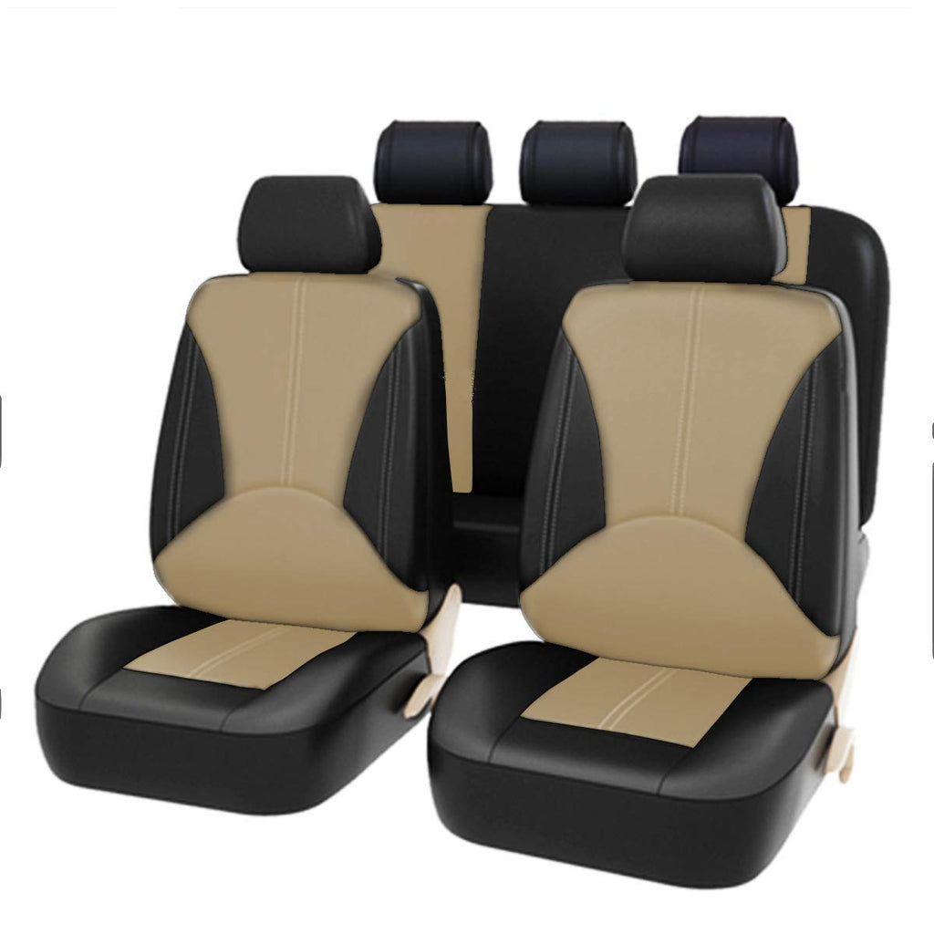 Garvee Car Seat Covers Full Set Universal Fit Breathable Auto Seat Protectors with Headrest Covers Airbag Compatible Washable Easy Install for Cars SUVs Vans J