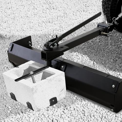 Garvee 42" Tow Behind Box Scraper Lawn Tractor Attachments with Tractor Box Blade Hitch Tow Fit for ATV UTV, Black