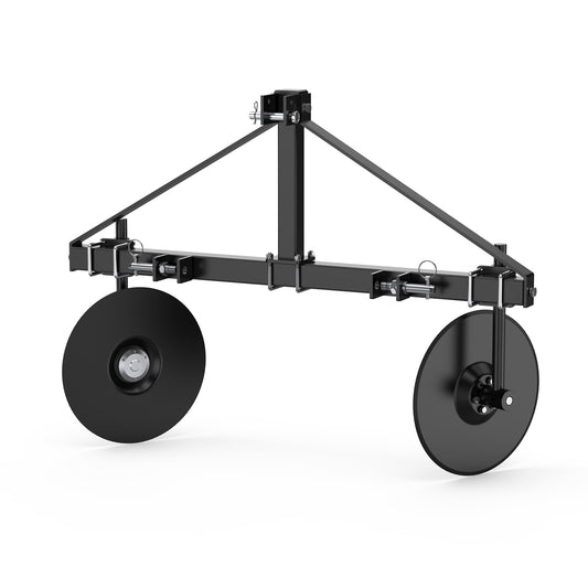 Garvee 48" Adjustable Disc Bedder, Heavy Duty Garden Disc Plow Compatible for Category 1, 3 Point Quick Hitch for Tractor , Cultivator Garden Bedder and Hiller Attachment, 16" Disc Blades, Black