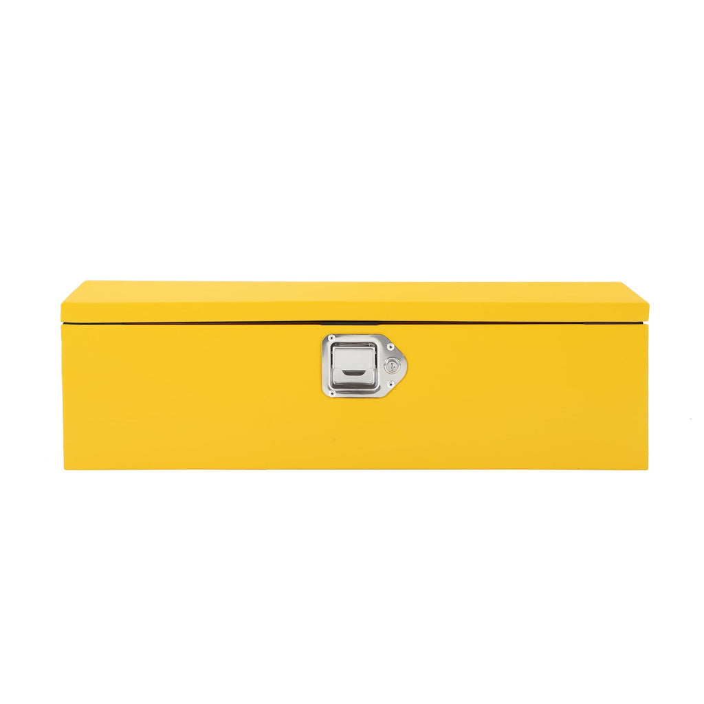 Garvee 20-Inch Steel Truck Bed Tool Box - Diamond Plate Design with Side Handle and Locking Keys, Compact and Durable Storage for Pickup Trucks, RVs, and Trailers, Yellow