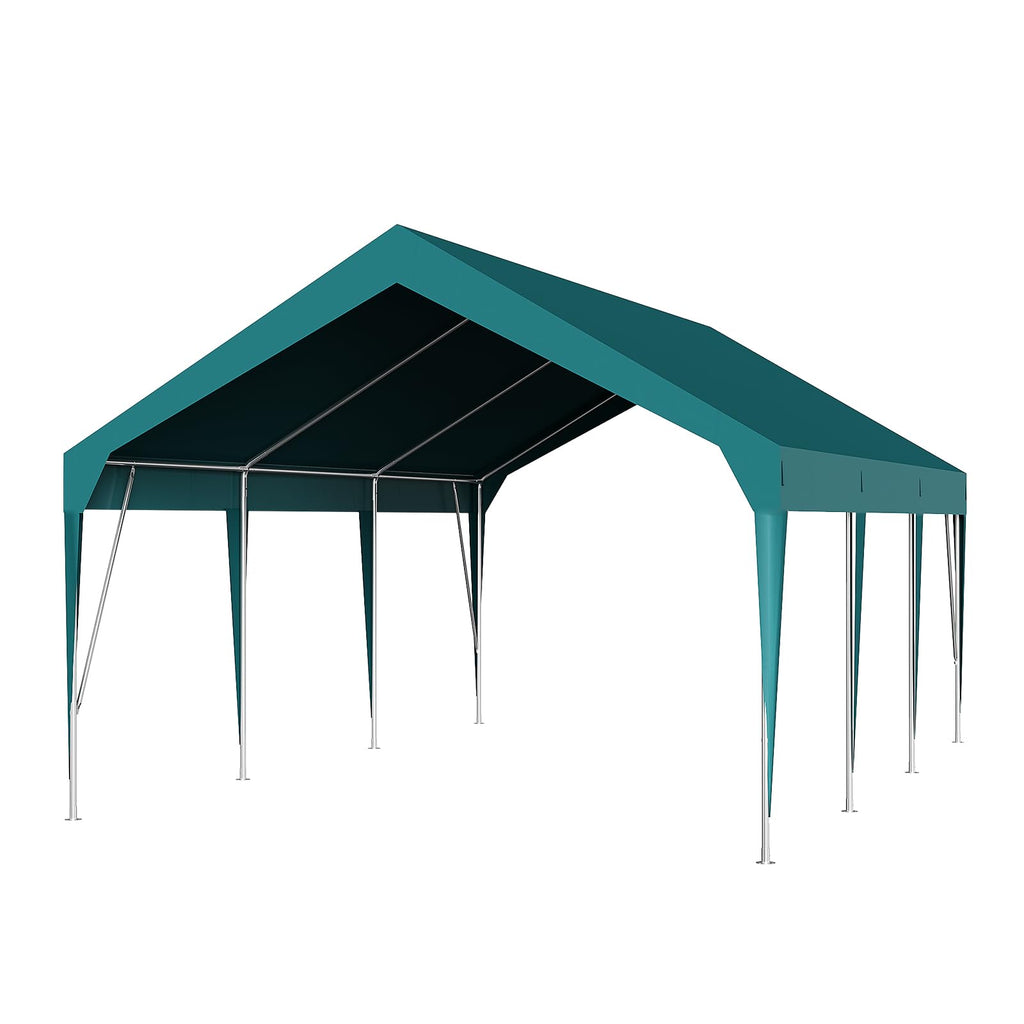 Garvee 10' X 20' Heavy Duty Carport, Portable Garage with Waterproof UV Protected Car Canopy, Green