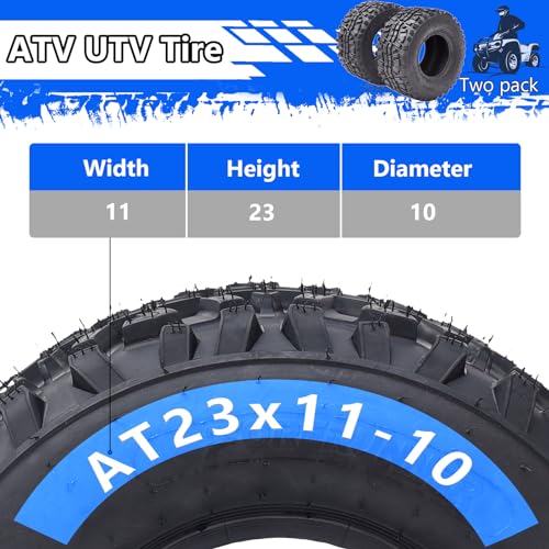 Garvee AT23x11-10-6PR TL VENUS Set of 2 ATV Trail Tires 6PR Knobby Sport Tires, Tubeless