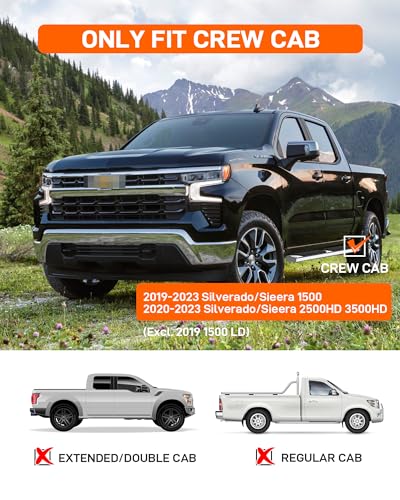Garvee Running Boards for 19-24 Chevy Silverado/GMC Sierra 1500 Crew Cab