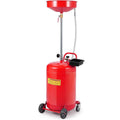 Garvee 20 Gallon Oil Drain Tank with Adjustable Funnel, Portable Air-Operated Container, Rust-Proof, Wheels & Toolbox, Red