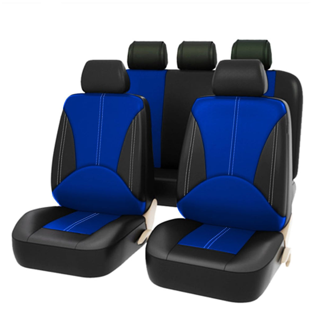 Garvee Car Seat Covers Full Set Universal Fit Breathable Auto Seat Protectors with Headrest Covers Airbag Compatible Washable Easy Install for Cars SUVs Vans M Black