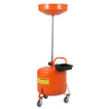 Garvee 8 Gallon Waste Oil Drain Tank, Portable Oil Drain Container with Adjustable Funnel Height (28"-62"), 360° Wheels & Built-in Toolbox, Orange