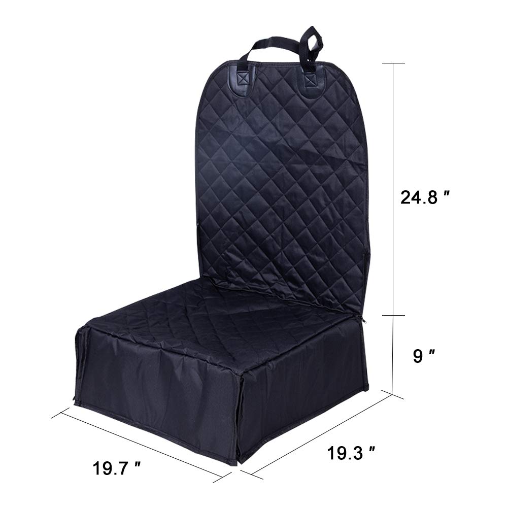 Garvee Pet Front Seat Cover Cushion for Cars Nonslip Padded Pet Seat Covers for Cars Trucks SUVs Black