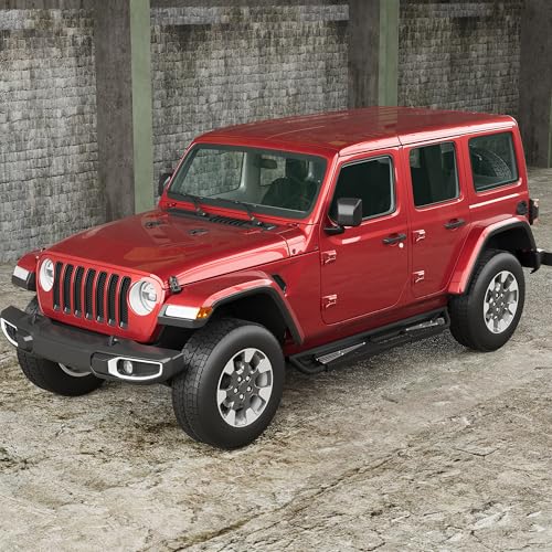 Garvee Running Boards 6 inch, Triple Tube Drop Side Steps Compatible with 2020 2021 2022 2023 2024  2025 Jeep Gladiator JT 4 Doors, Side Steps with Powder Coated Silver Paintable Step Plates