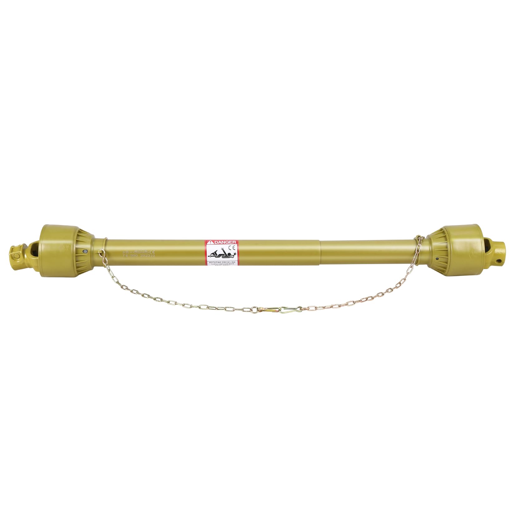 Garvee PTO Shaft 1 3/8" PTO Drive Shaft, Round Ends PTO Driveline Shaft, 6 Spline End Tractor, Brush PTO Shaft, Yellow PTO Shaft for Finish Mower, Rotary Cutter,39"-55"