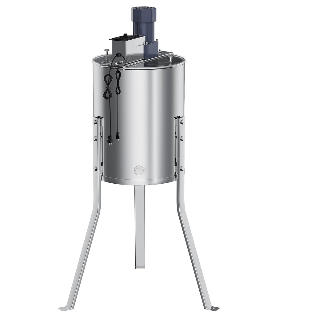 Garvee Electric 4/8 Frame Honey Extractor – Stainless Steel Beekeeping Equipment with 140W Adjustable Motor, Transparent Lid & Adjustable Height for Efficient Harvesting
