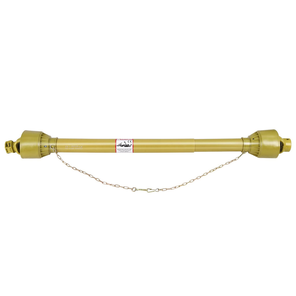 Garvee PTO Shaft 1 3/8" PTO Drive Shaft, Round Ends PTO Driveline Shaft, 6 End Tractor, Brush PTO Shaft, Yellow PTO Shaft for Finish Mower, Rotary Cutter,43"-61"