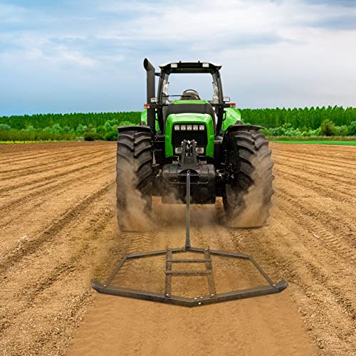 Garvee 74 Inch ATV Drag Harrow with 2 Adjustable Bars, Driveway Drag Grader for Farm Garden Field Landscape Leveling or Sod Prepping