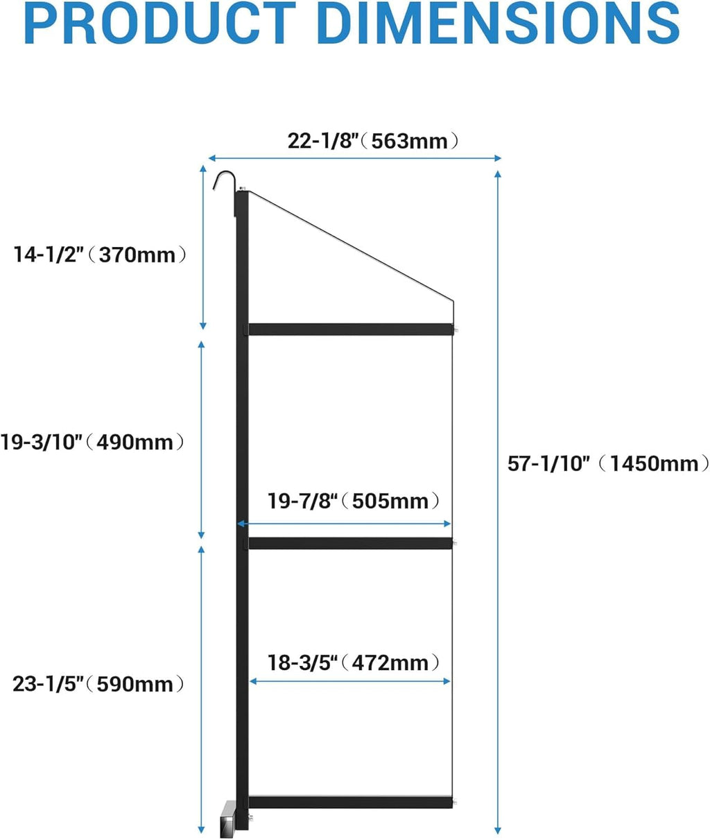 Garvee Shipping Container Shelving Bracket 3-Tier, 22x60 in 1100 LBS Powder Coated Steel, for Hanging Cargo Container Heavy Tool Storage, Black