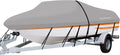 Garvee Waterproof Boat Cover 420D Polyester Canvas UV-Resistant Tear-Resistant Fits 17-19ft V-Hull Tri-Hull Fishing Boat