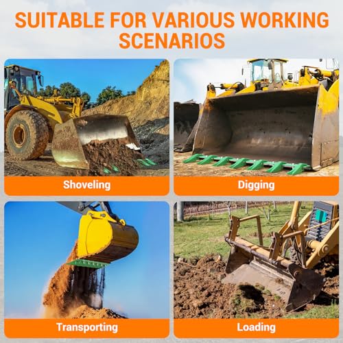Garvee Bucket Tooth Bar, 46'', Heavy Duty Tractor Bucket Teeth Bar for Sub-Compact Tractor Loader, 4560 Lbs Load-Bearing, Fits Bucket Cutting Edges Sized 1/2" or Less with Effortless Installation