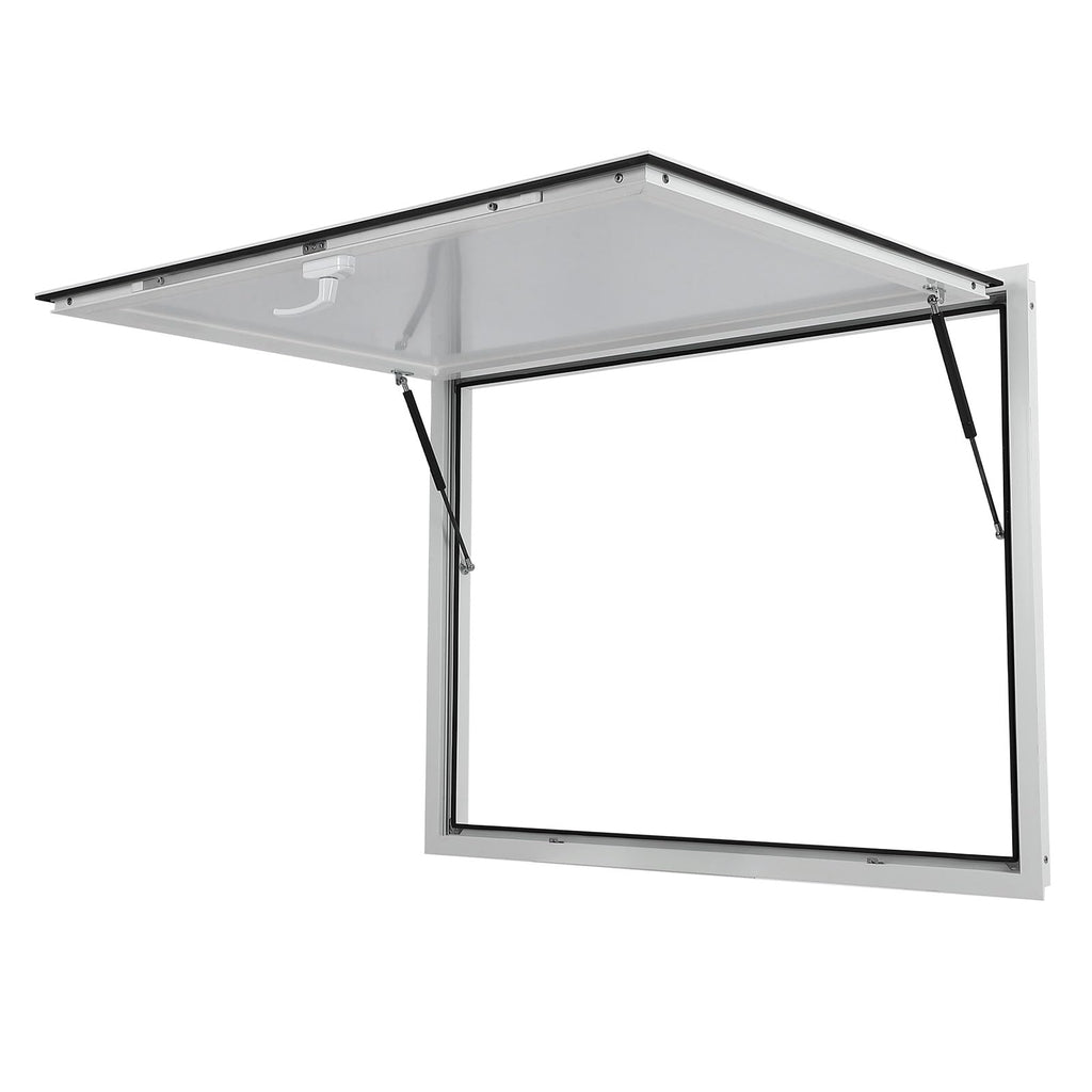 Garvee Concession Window with Awning, 53"W x 33"H, Double-Point Fork Lock, Aluminum Frame, Hydraulic Lift Struts, Food Truck/Trailer