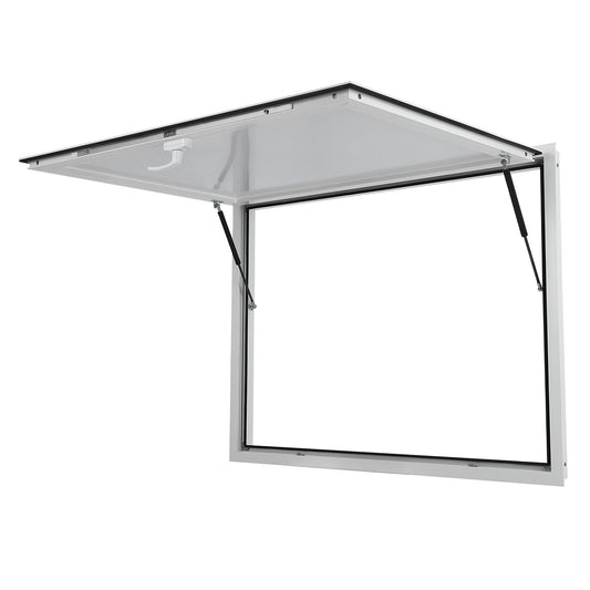 Garvee Concession Window with Awning, 53"W x 33"H, Double-Point Fork Lock, Aluminum Frame, Hydraulic Lift Struts, Food Truck/Trailer