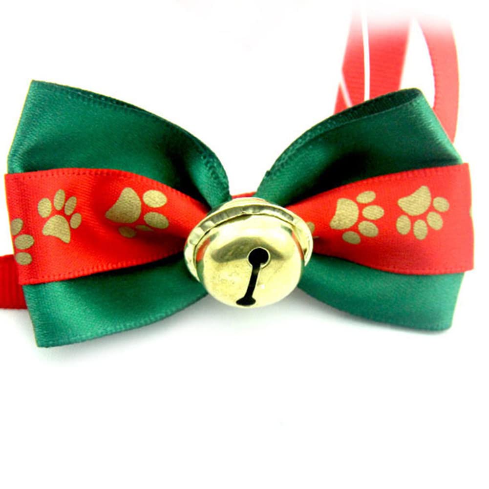 Garvee Pet Christmas Bowtie Collar Pet Neck Bows with Bell Pet Collars Accessories for Small Medium Dog Cat