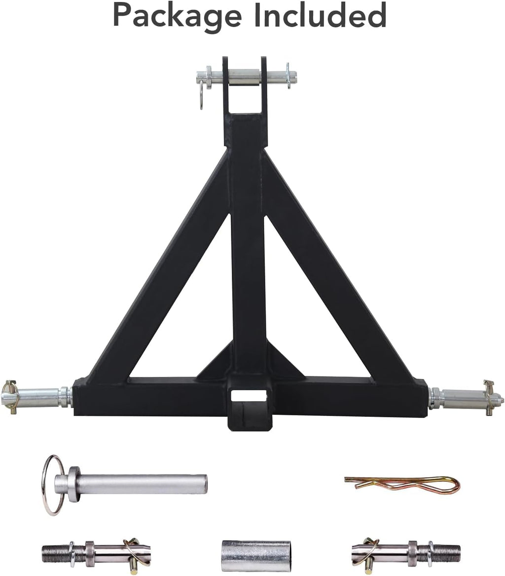 Garvee 3 Point Trailer Hitch With 2" Receiver - Category 1 Tractor Tow Drawbar Pull Hitch Adapter For Kubota John Deere BX LM25H WLM Tractor NorTrac Yanmar Massey Ferguson