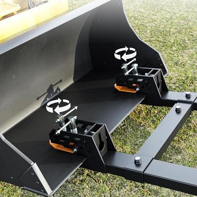 Garvee 4000 LBS 60" Heavy Duty Clamp-on Pallet Forks, Twin Screw Design, Yellow Tongue, Tractor Attachment w/ Adjustable Stabilizer Bar (18.7"-31.8") for Tractor Bucket Loader Skid Steer