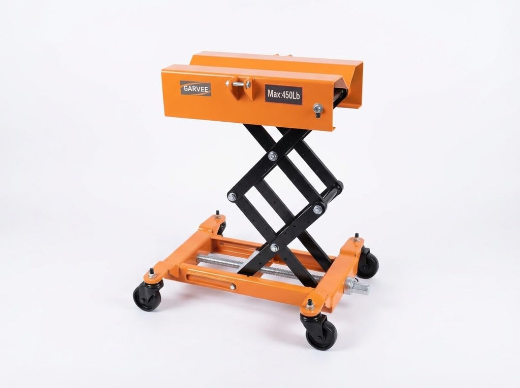 Garvee 450 LBS Auto Repair Lifting Jack, Heavy-Duty Transmission Jack for Vehicle Maintenance, Adjustable 22.83in Height, Orange