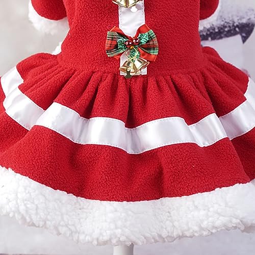 Garvee Pet Christmas Dress 3 Pet Clothes Cosplay Outfit Party Supplies for Small Medium Large Dogs Christmas Red Bell Bow Skirt XL