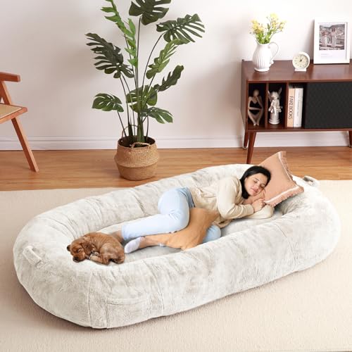 Garvee Giant Dog Bed for Men and Women, 75"x48"x14" - Washable & Plush Dog Bed for People, Suitable for Adults，Human-Sized Bed