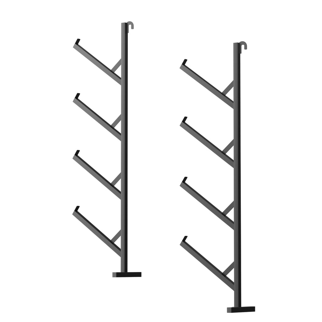 Garvee 2-Pack 400 lbs Shipping Container Pipe Rack - 4-Tier Heavy-Duty Shelving Brackets with No-Drill Installation for Vertical Storage, Black