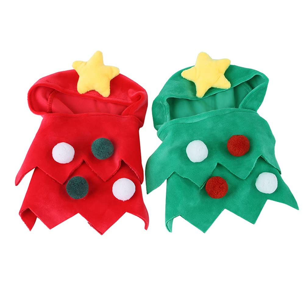 Garvee Pet Dog Christmas Bodysuit Soft Comfortable Creative Christmas Tree Shape Costumes Headgear Props Accessories Green M