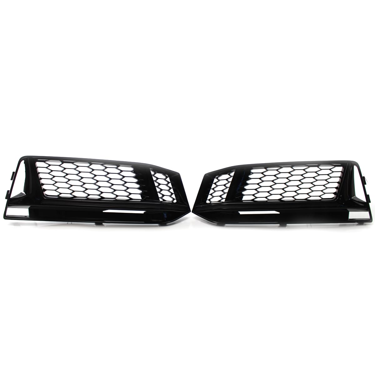 Garvee Central Grille RS4 ABS for Audi A4 B9 S-Line 2017-2019, Glossy Black, Perforated Lower S4 Model, No Logo, Aggressive Street Style