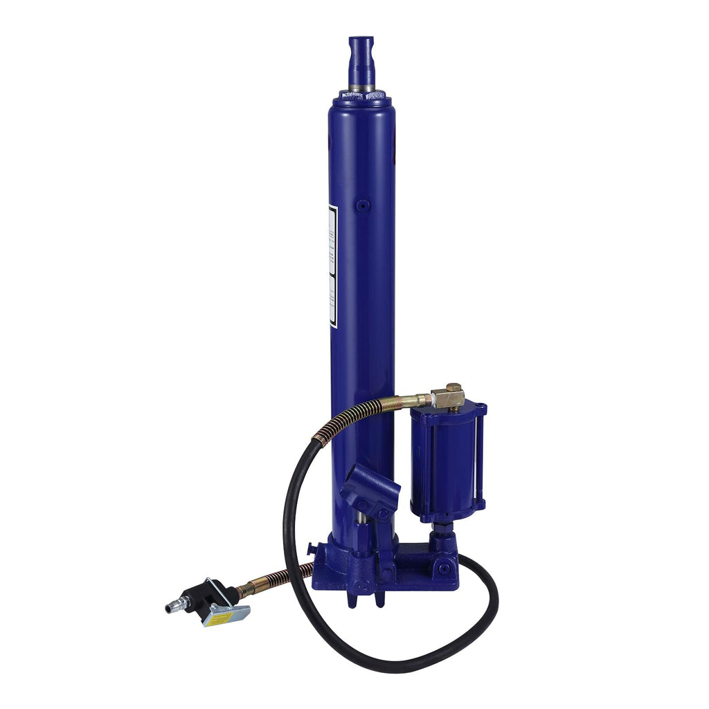 Garvee Hydraulic/Pneumatic Long Ram Jack - 8 Tons/17363 Lbs Capacity, Single Piston Pump, Clevis Base, Manual Cherry Picker Handle, for Garage Cranes & Engine Hoists