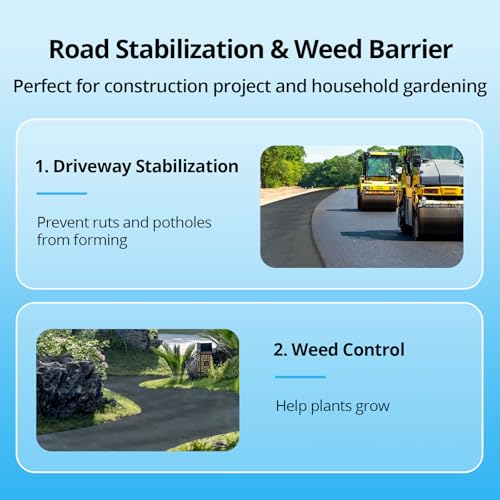 Garvee Driveway Fabric 13x108FT, 5.8OZ Woven Landscape Fabric Heavy Duty, Commercial Road Fabric, Weed Control Fabric, Geotextile Fabric for Landscaping, Ground Cover