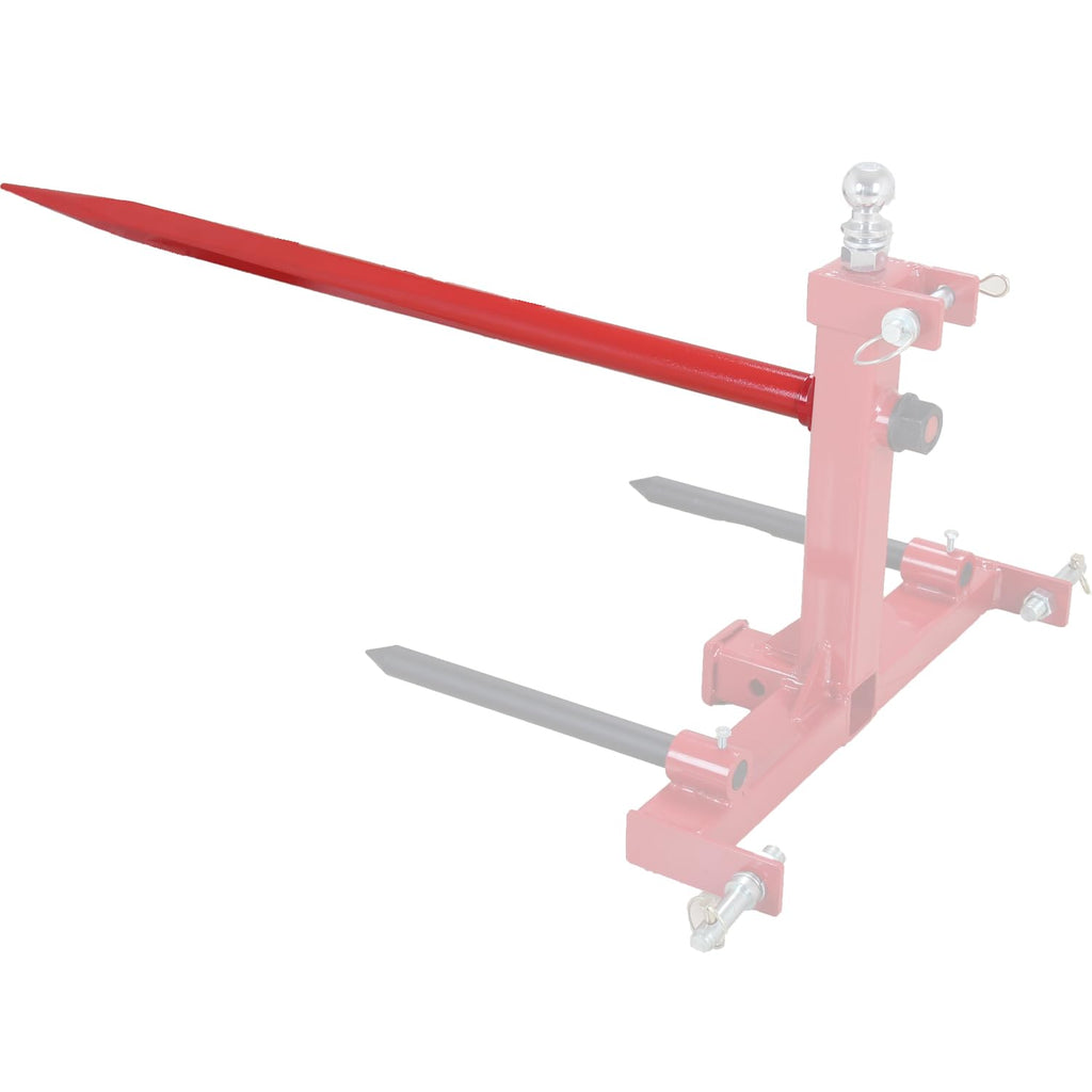 Garvee 49 Inch Bale Spear 3000 lbs Capacity Hay Red Coated Bale Forks