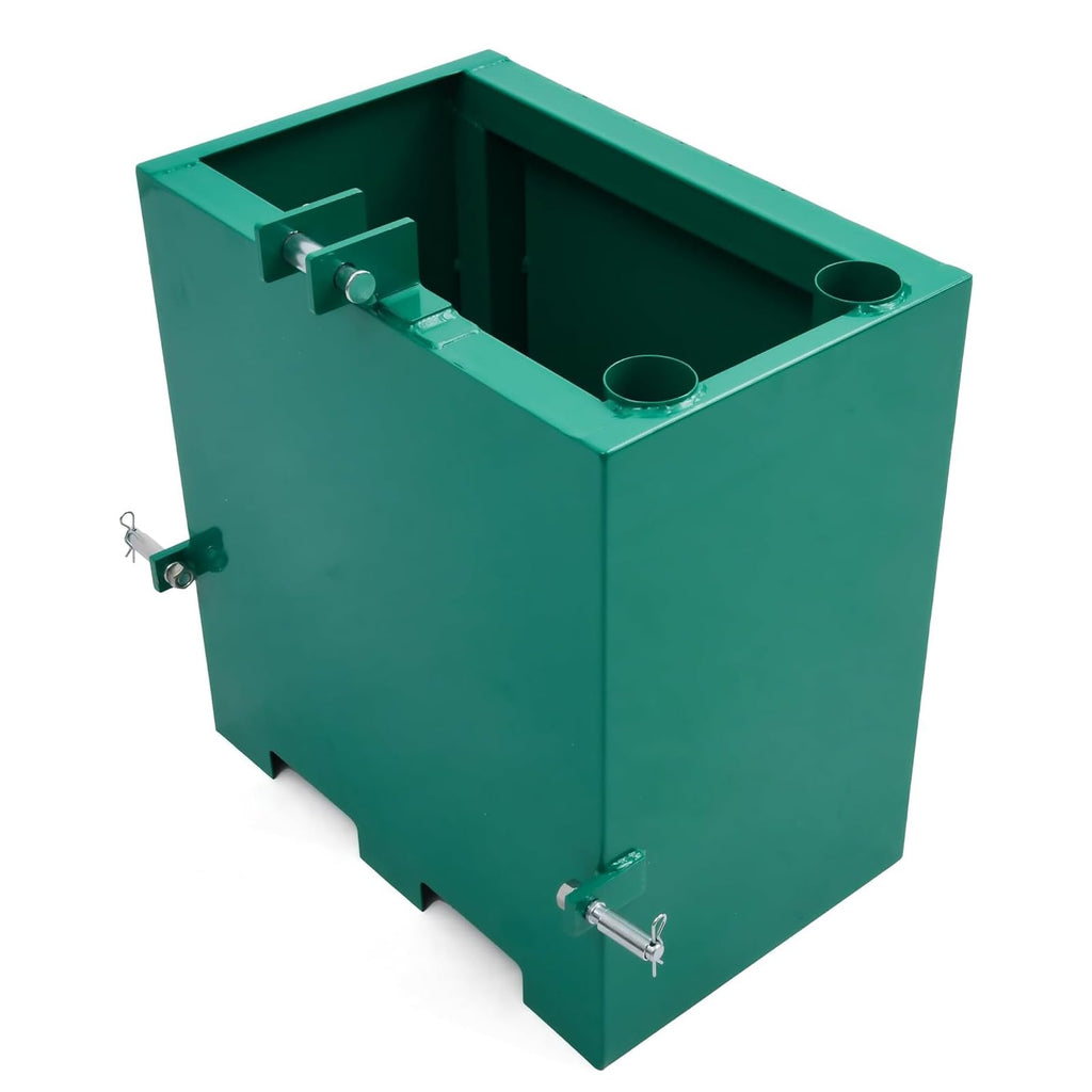 Garvee 3 Point Ballast Box with 2" Hitch Receiver, Category 1 Ballast Box 3 Point Fits Cat 1, 800 Lbs Tractor Ballast Box, 3 Point Quick Hitch Loader Attachment Green