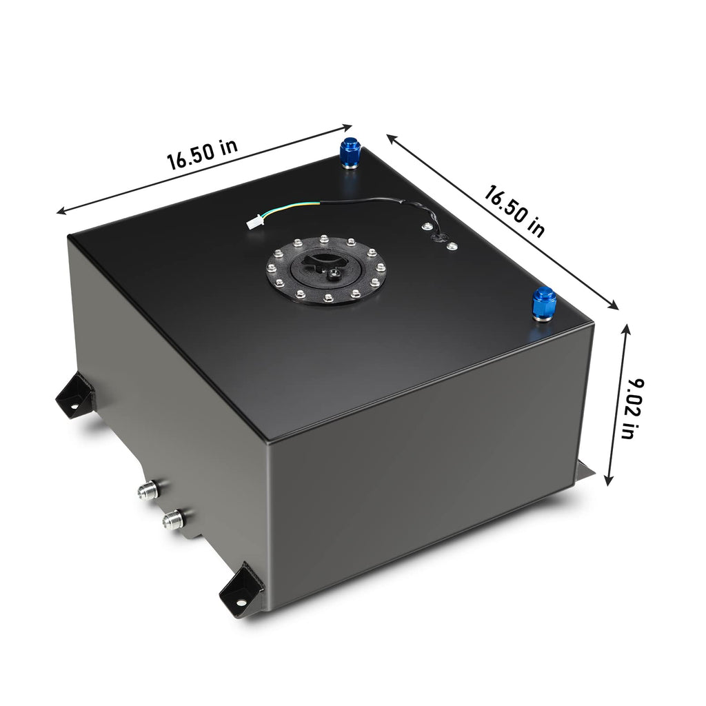 Garvee 10 Gal Universal Fuel Cell, Polished Alum with Level Sender