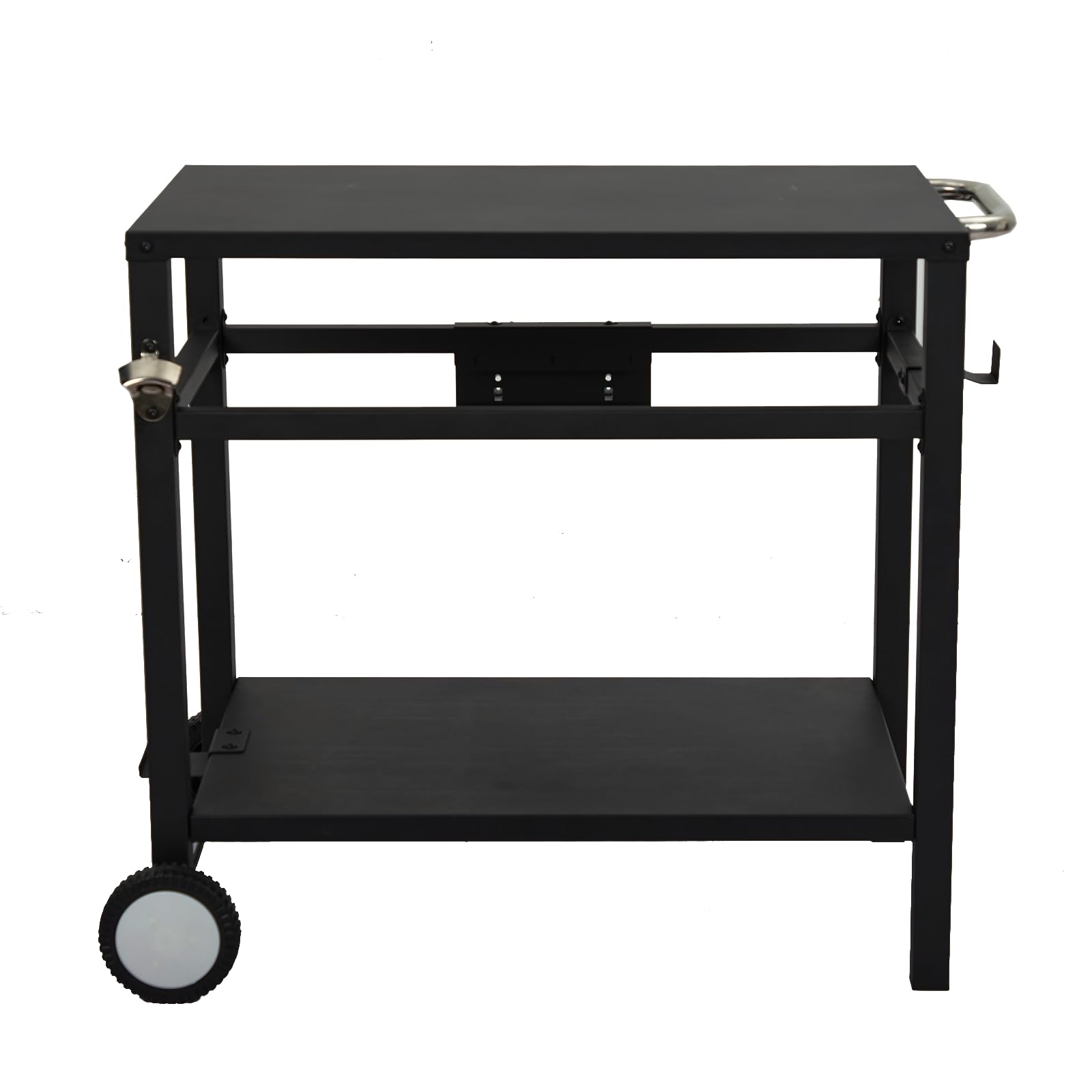 Garvee Outdoor Grill Cart with Wheels & Hooks – Portable Utility Table for Pizza Oven, BBQ, and Outdoor Cooking