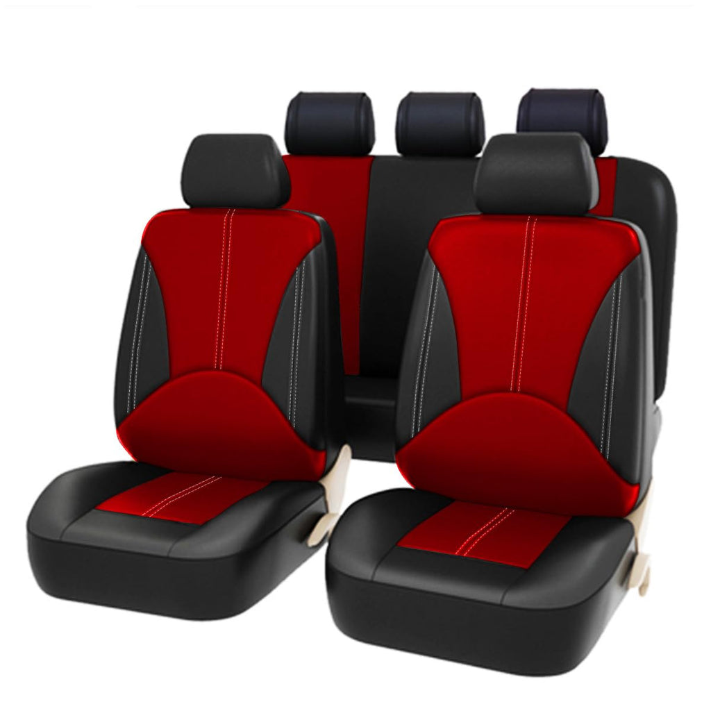 Garvee Car Seat Covers Full Set Universal Fit Breathable Auto Seat Protectors with Headrest Covers Airbag Compatible Washable Easy Install for Cars SUVs Vans L Black