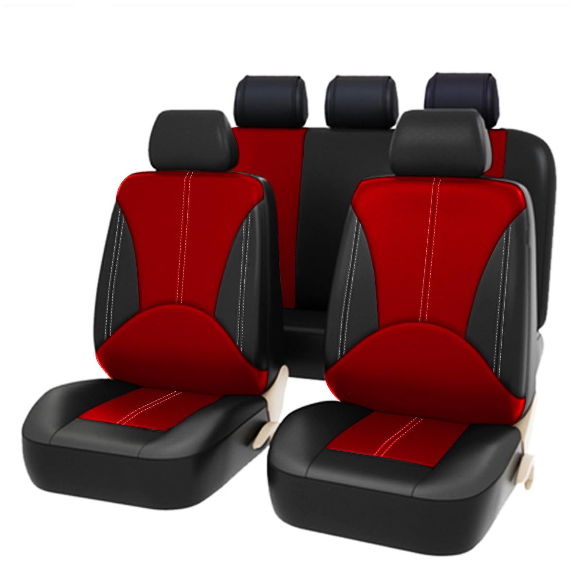 Garvee Car Seat Covers Full Set Universal Fit Breathable Auto Seat Protectors with Headrest Covers Airbag Compatible Washable Easy Install for Cars SUVs Vans L Black