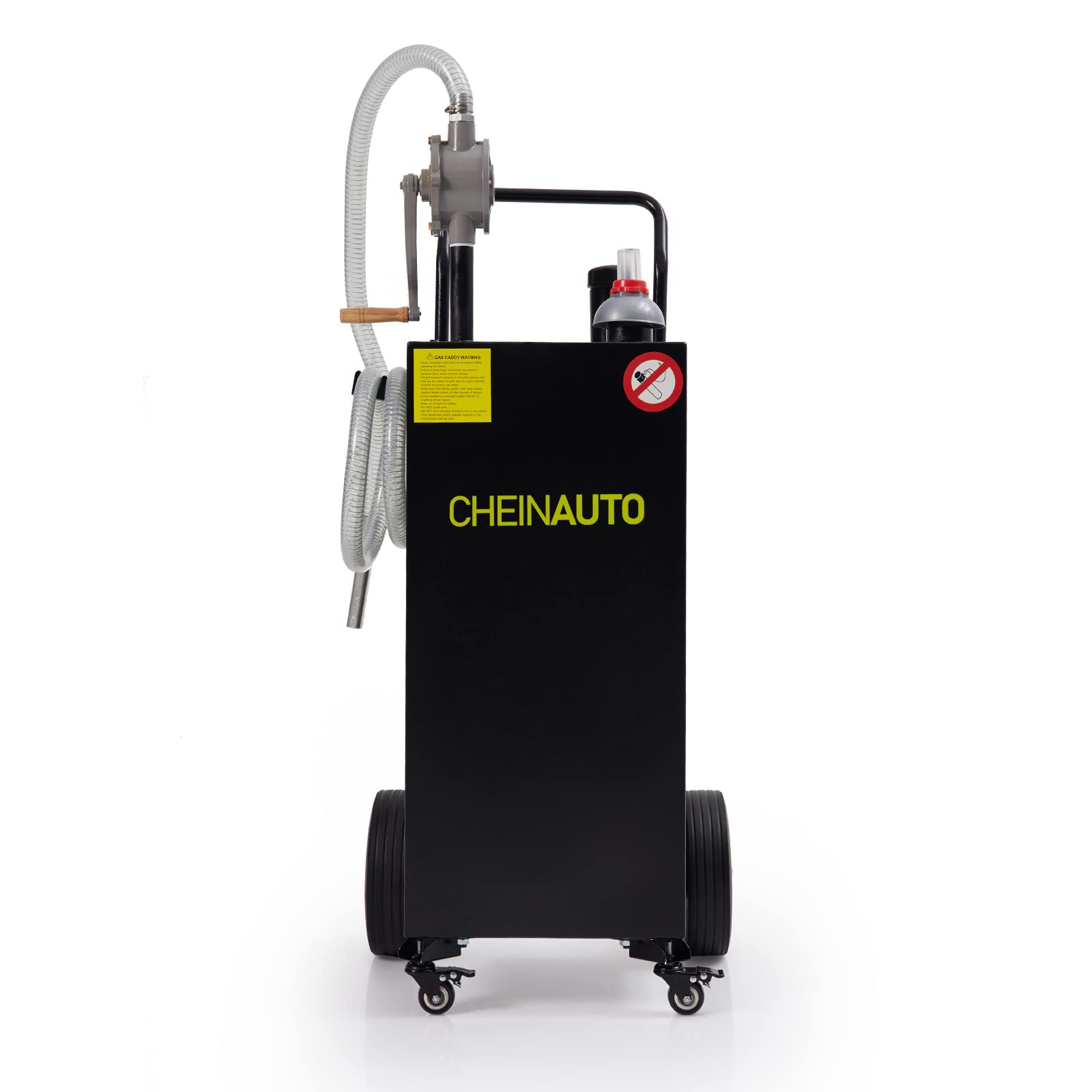 Garvee Fuel Caddy,35 Gal,with Manuel Transfer Pump, Gasoline Diesel Fuel Container for Cars, RVs,ATVs,Lawn Mowers, Boats - Black