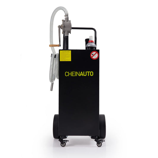 Garvee Fuel Caddy,35 Gal,with Manuel Transfer Pump, Gasoline Diesel Fuel Container for Cars, RVs,ATVs,Lawn Mowers, Boats - Black