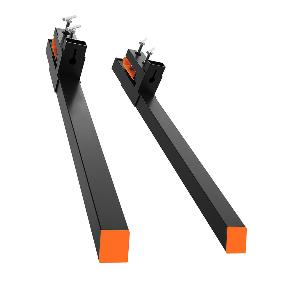 Garvee 60 Inch Clamp on Pallet Forks, 4000 Lbs Heavy Duty Pallet Forks for Tractor Bucket, Skid Steer,Black - without Stabilizer Bar