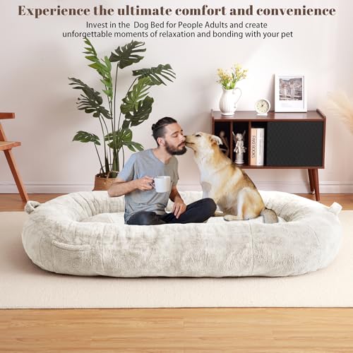 Garvee Giant Dog Bed for Men and Women, 75"x48"x14" - Washable & Plush Dog Bed for People, Suitable for Adults，Human-Sized Bed