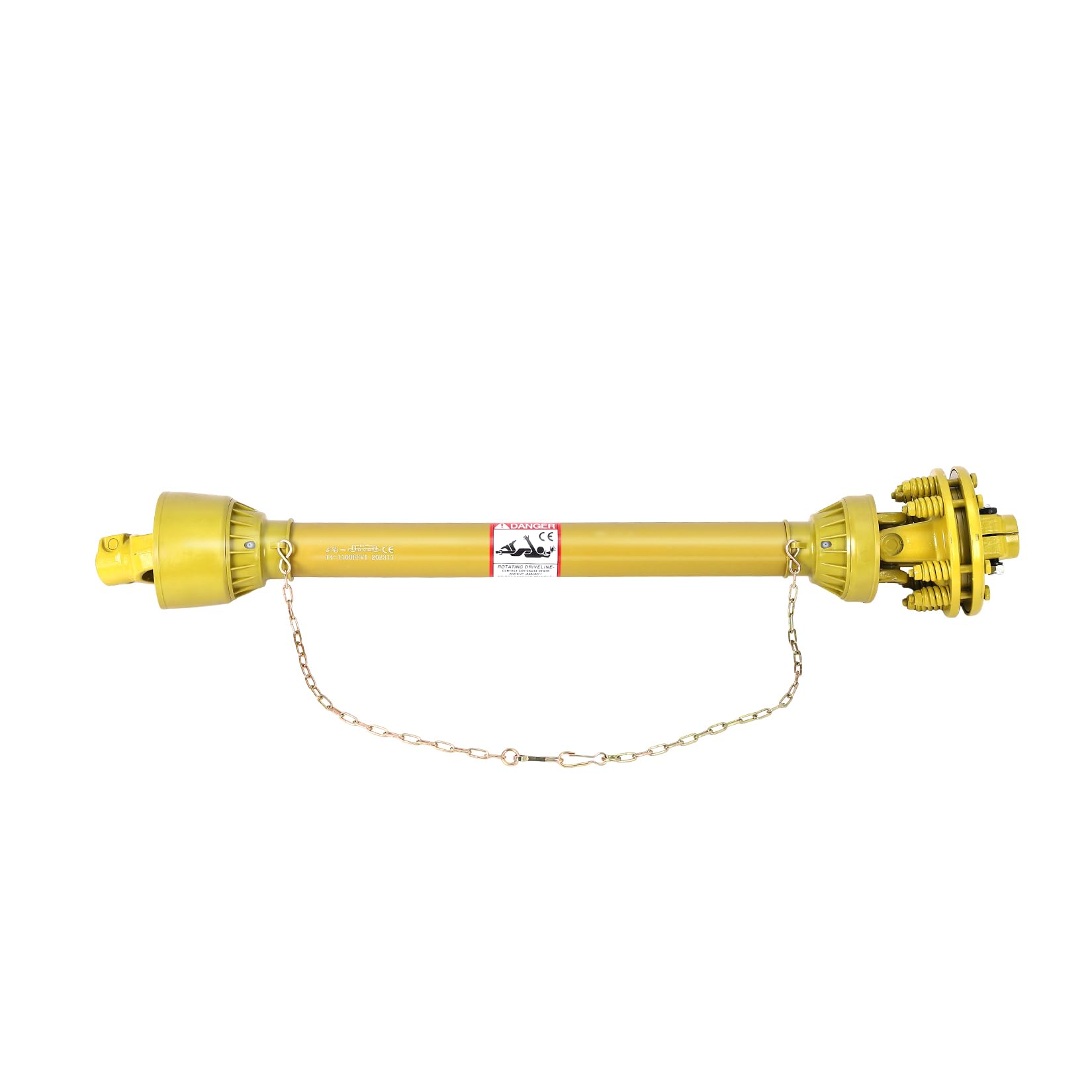 Garvee 1-3/8" Pto Drive Shaft with Slip Clutch, 6 Both Ends Pto Shaft, Series 4 Tractor Pto Drive Line Shaft,43"-57"Brush Pto Friction Shaft, Pto Shaft for Bush/Rotary Cutter/Finish Mower